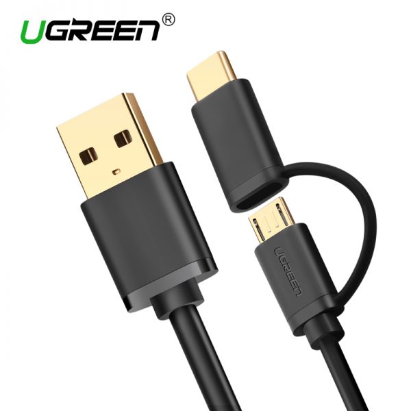 Ugreen Micro USB Cable for Samsung 2 in 1 USB Type C Cable Fast Charger Data USB C Cable for Xiaomi 4C Nexus 5X 6P Android Phone