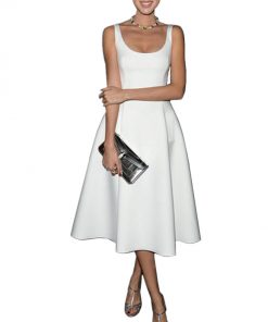 Alternative view of 2018 Women Vintage A-Line Dress Office Lady One-piece Dress Female Vestido Ball Gown