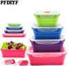 Food Grade Silicone Folding Bento Box Collapsible Portable Lunch Box for Food Dinnerware Food Container Bowl For Children Adult