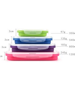 Alternative view of Food Grade Silicone Folding Bento Box Collapsible Portable Lunch Box for Food Dinnerware Food Container Bowl For Children Adult