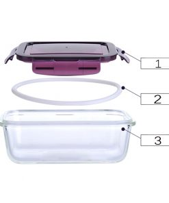 Alternative view of 2Pcs/set Microwavable Leakproof Lunch Box Transparent Borosilicate Glass Lunch Box Dinnerware Quality Health Food Container