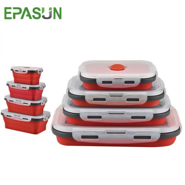 EPASUN Silicone Folding Bento Box Collapsible Portable Lunch Box for Food Dinnerware Food Container Food Bowl For Children