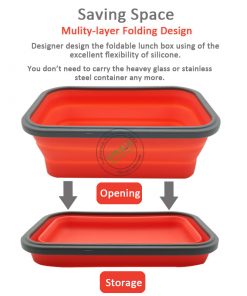 Alternative view of EPASUN Silicone Folding Bento Box Collapsible Portable Lunch Box for Food Dinnerware Food Container Food Bowl For Children