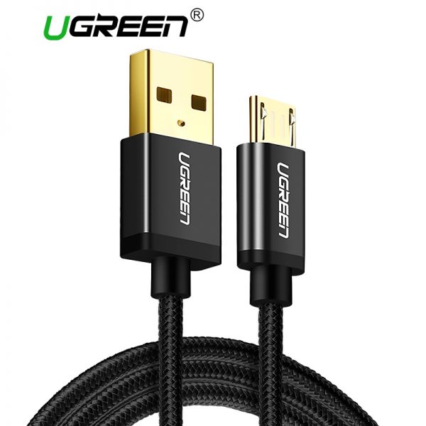 Ugreen Micro USB to USB Cable for Samsung S7 2A Nylon Fast Charge Data Cable Mobile Phone Cable for Xiaomi Huawei Micro USB Cord