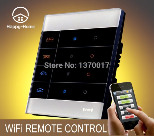 Wallpad White Glass Mobile Wireless remote control light switch Android IOS,Gsm Zigbee 4 Gang Wifi Remote control Switch