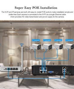 Alternative view of BESDER Full HD 1080P 4Channel CCTV System 4pcs 2MP Metal Outdoor IP Camera 4CH 1080P POE 15V NVR  CCTV Kit HDMI P2P Email Alarm