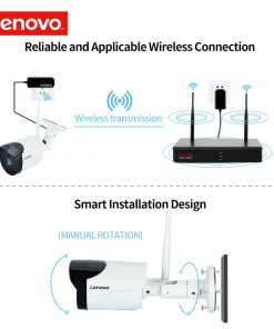 Alternative view of LENOVO 4CH Array HD Home WiFi Wireless Security Camera System DVR Kit 1080P CCTV WIFI Outdoor Full HD NVR Surveillance Kit Rated
