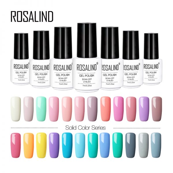 ROSALIND Gel 1 Gel Varnishes Hybrid 7ML Nail Art UV Gel Nail Polish Set For Nail Extension Pure Color Top Base Coat Manicure