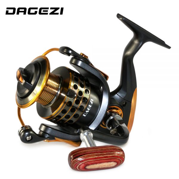DAGEZI 13+1BB spinning fishing reel All-metal wood Handle fishing reels 1000-7000 series Gapless metal head spinning wheel