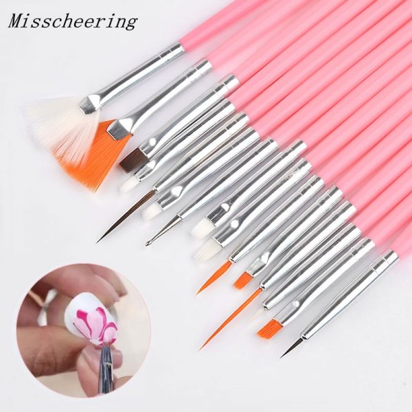 15 pcs Professional Nail Art Brush Set Line Drawing Painting Pen UV Gel Polish  Designs Acrylic Perfect Manicure Books On Tools