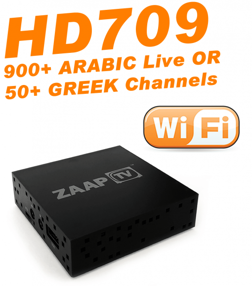 ZAAPTV HD709 with 2 Years Service GREEK TV or ARABIC TV