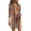 Long Sleeve Shirt Dress 2019 Summer Chiffon Boho Beach Dresses Women Casual Striped Print A-line Mini Party Dress Vestidos Long Sleeve Shirt Dress 2019 Summer Chiffon Boho Beach Dresses Women Casual Striped Print A-line Mini Party Dress Vestidos