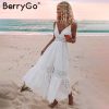 BerryGo White pearls sexy women summer dress 2019 Hollow out embroidery maxi cotton dresses Evening party long ladies vestidos BerryGo White pearls sexy women summer dress 2019 Hollow out embroidery maxi cotton dresses Evening party long ladies vestidos