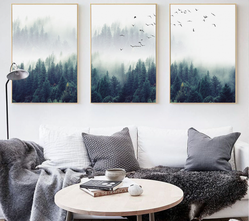 Nordic Forest in Fog Wall Art