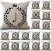 Cotton Crown Letter Design Cushion Cover
