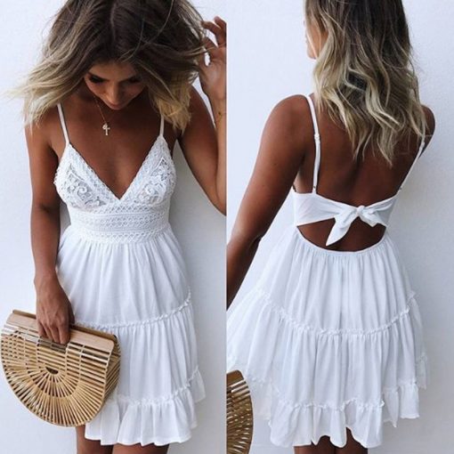 Women's Lace Backless Dress