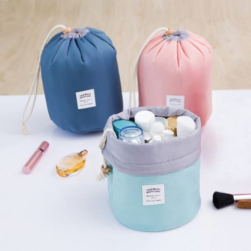 Women's Waterproof Barrel Cosmetic Bag