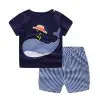 Baby Boy’s Summer Cute Whale Printed Clothing Set