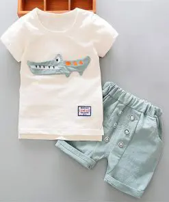 Alternative view of Baby Boy's Cartoon Crocodile Printed Clothing Set