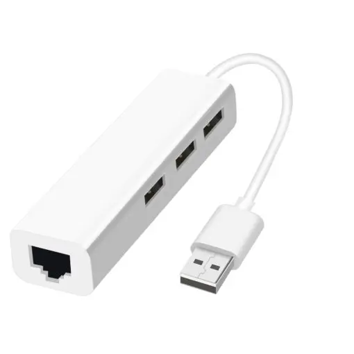 White USB Hub with Four Ports