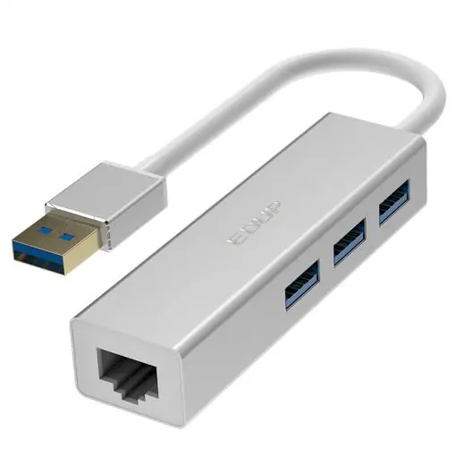 USB Hub with 3 Ports and Ethernet Connector