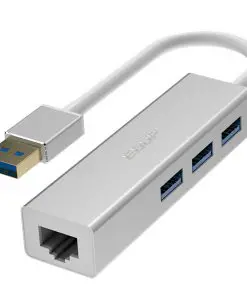 Alternative view of USB Hub with 3 Ports and Ethernet Connector