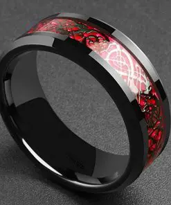 Alternative view of Black Celtic Pattern Men's Ring