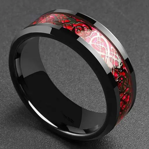 Black Celtic Pattern Men's Ring