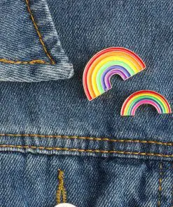 Alternative view of Women's Colorful Enamel Rainbow Pin