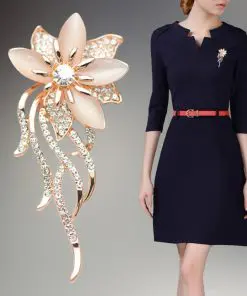 Alternative view of Women's Opal Orchid Brooch