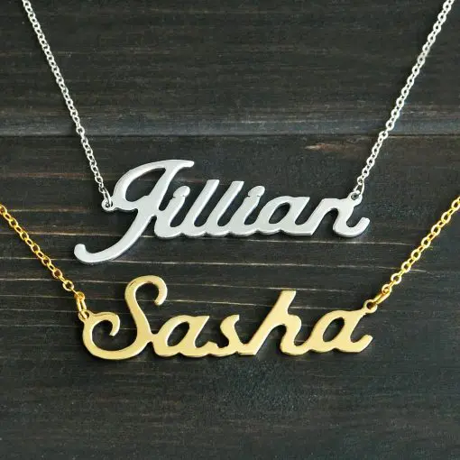 Name Shaped Pendant Necklace
