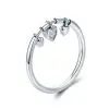 Women’s Silver Ring with Glittery Heart Pendants Women’s Silver Ring with Glittery Heart Pendants