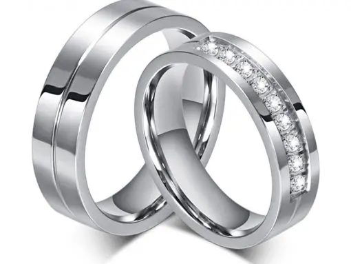 Elegant Solid Silver Couple Ring