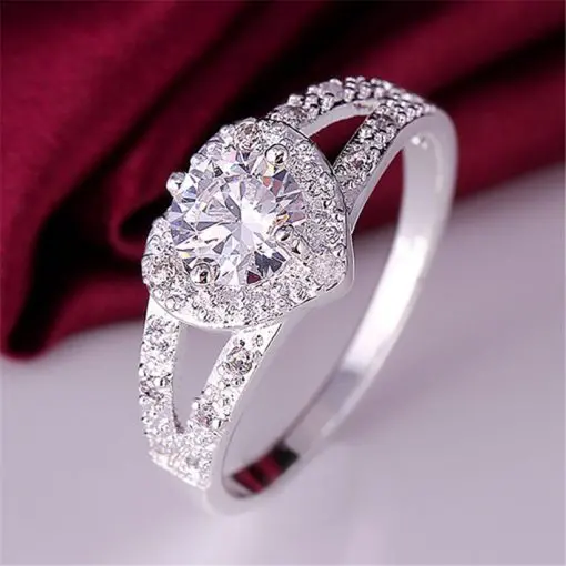 Women's Shiny Ring with Heart