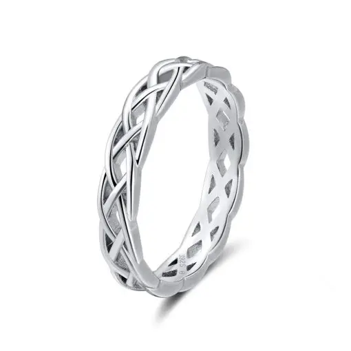 Women's Twisted Shaped Silver Ring