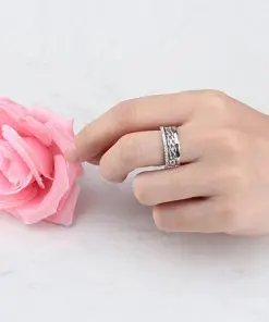 Alternative view of Women's Twisted Shaped Silver Ring