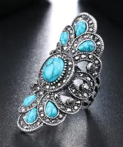 Alternative view of Women's Antique Style Turquoise Ring