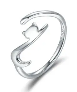 Alternative view of Women's Cat with Long Tail Ring