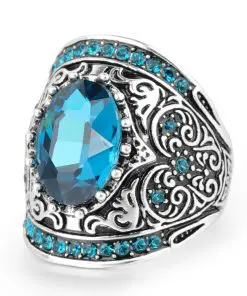 Women’s Blue Ice Crystal Ring