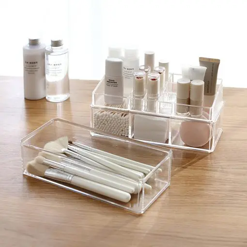 Portable Transparent Makeup Organizer Storage