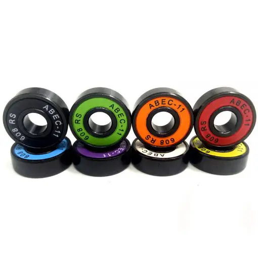 Set of 8 Colorful Bearings for Skateboards