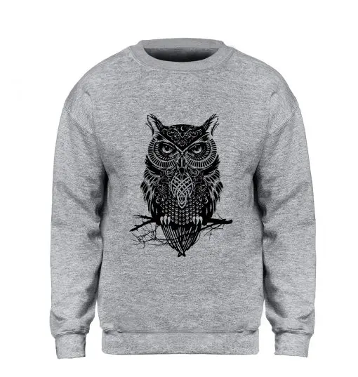 Casual Winter Owl Printed Men's Cotton Sweatshirt