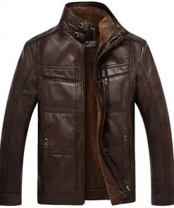 Alternative view of Winter Leather Jacket For Men