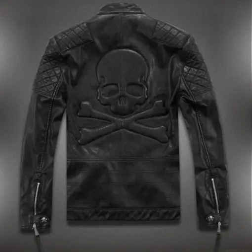 Men's Pirate Skull Faux Leather Jacket