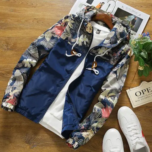 Men's Floral Patterned Slim Fit Jacket