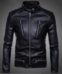 Alternative view of Men's British Style Quilted Biker Jacket