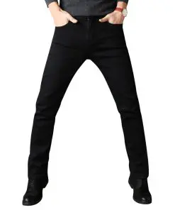 Alternative view of Men's Black Straight Jeans