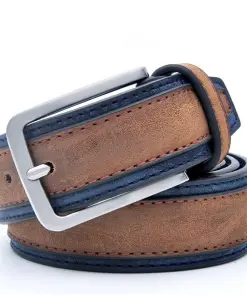 Alternative view of Casual Patchwork Leather Belt for Men
