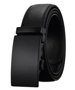 Alternative view of Elegant Monocolor Black Belt With Automatical Buckle
