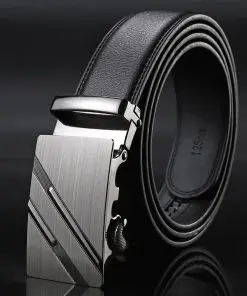 Alternative view of Men's Luxury Box Frame Buckle Leather Belt